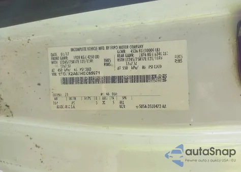 2017 Ford F-250 Xl из США, поврежденный, VIN 1FD7X2A67HEC65971